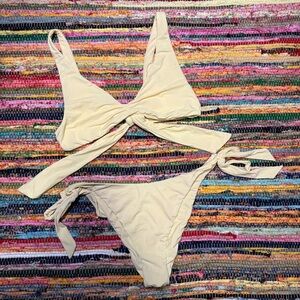 L.A. Hearts x PacSun Tie Front Bikini – Creamy Off-White (S)